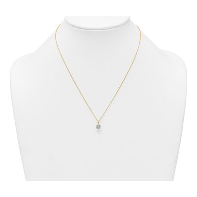 14K Yellow Gold CZ Solitaire Necklace – view 4