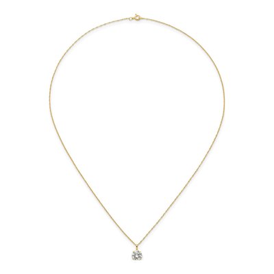 14K Yellow Gold CZ Solitaire Necklace – view 5