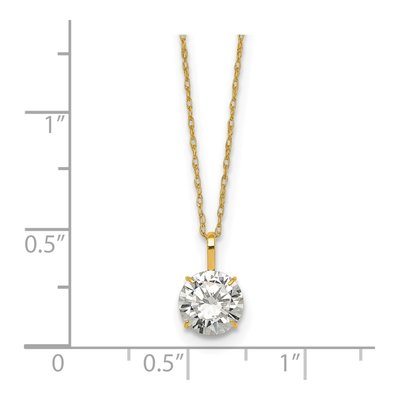 14K Yellow Gold CZ Solitaire Necklace – view 6