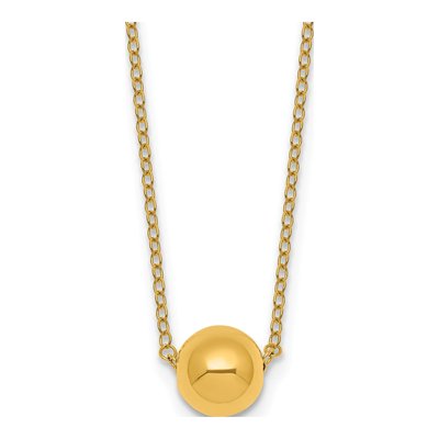 14K Yellow Gold Round Pendant Necklace