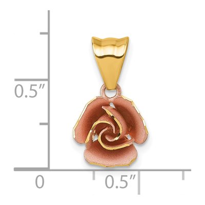 14K Yellow Gold Flower Pendant – view 5