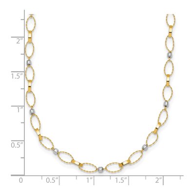 14K Two-Tone Gold Twisted Oval Link Necklace – view 6