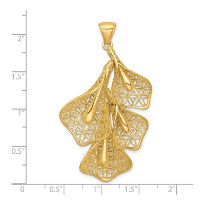 14K Yellow Gold Filigree Calla Lily Flower Pendant – view 5