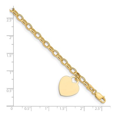 14K Yellow Gold Heart Bracelet – view 4