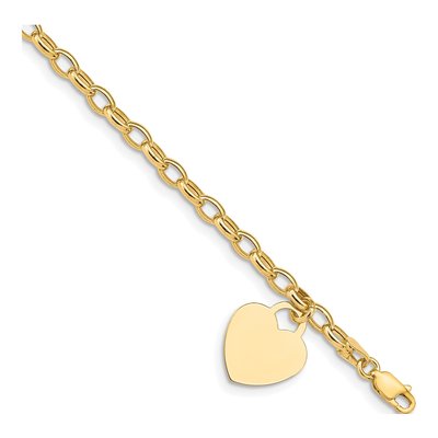 14K Yellow Gold Heart Bracelet