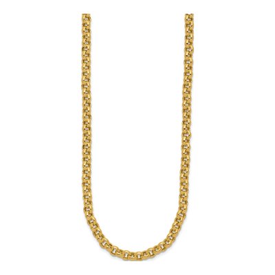 14K Yellow Gold 5mm Hollow Rolo Chain – view 3