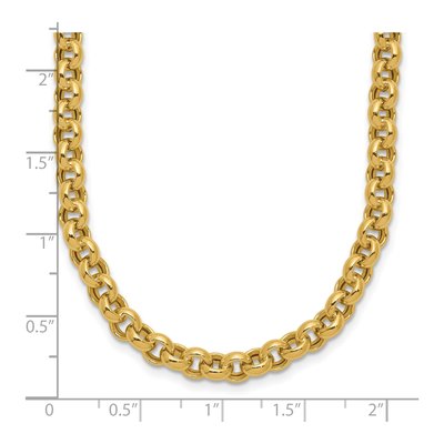 14K Yellow Gold 5mm Hollow Rolo Chain – view 4