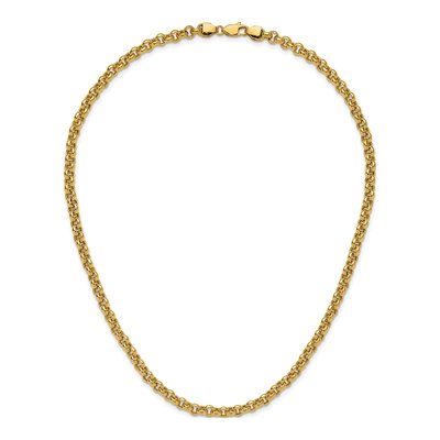 14K Yellow Gold 5mm Hollow Rolo Chain – view 6
