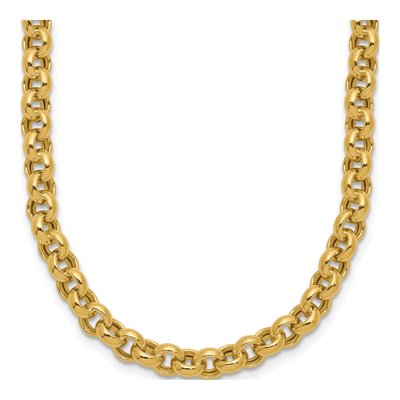 14K Yellow Gold 5mm Hollow Rolo Chain