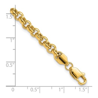 14K Yellow Gold Rolo Link Bracelet – view 4