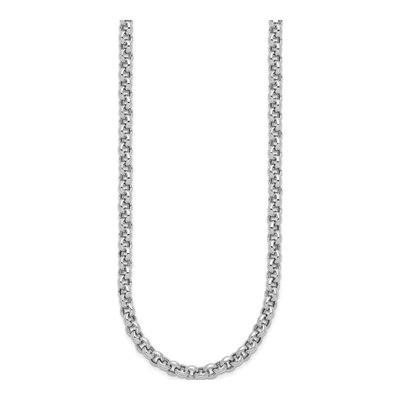 14K White Gold Fancy Rolo Necklace – view 3