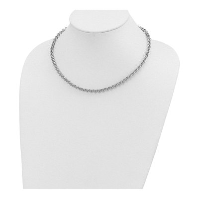 14K White Gold Fancy Rolo Necklace – view 4