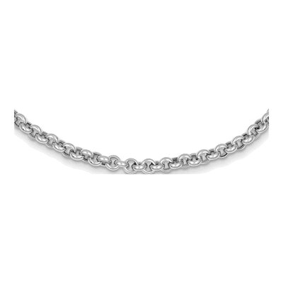 14K White Gold Fancy Rolo Necklace