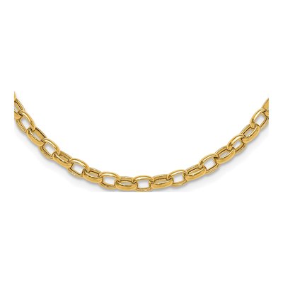 14K Yellow Gold 18In 4.5mm Polished Fancy Link Necklace