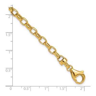 14K Yellow Gold 4.5mm Fancy Oval Rolo Chain Bracelet – view 4