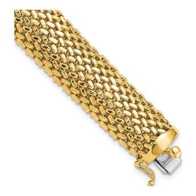 14K Yellow Gold Mesh Bracelet