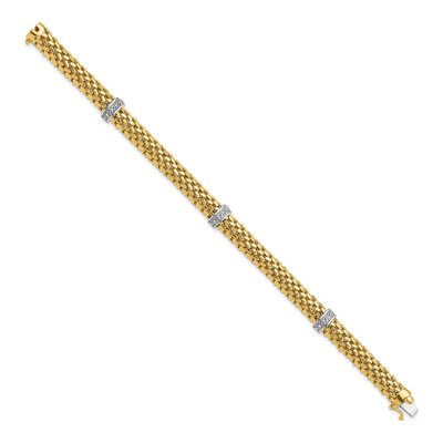 14K Two-Tone Gold 1/20 ct tw Diamond Mesh Bracelet – view 3