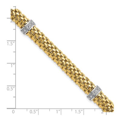 14K Two-Tone Gold 1/20 ct tw Diamond Mesh Bracelet – view 4