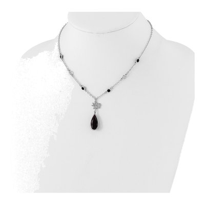 San Jose Sharks Brass Crystal Clear Necklace – view 3