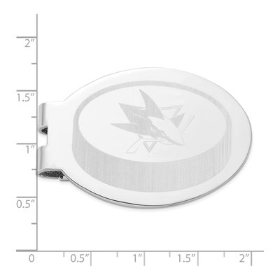 San Jose Sharks Stainless Steel Engraved Money Clip – view 3