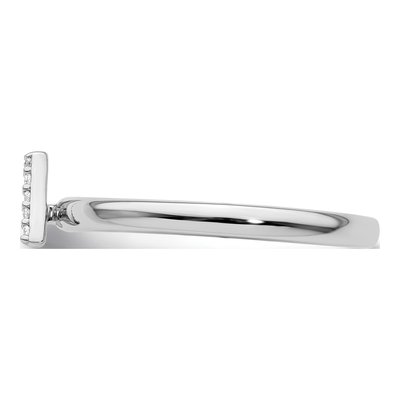 14K White Gold 1/20 ct tw Diamond Stackable Initial A Ring – view 4