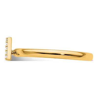 14K Yellow Gold 1/20 ct tw Diamond Stackable Initial A Ring – view 3