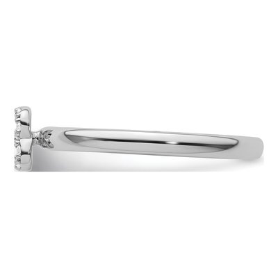 14K White Gold 1/15 ct tw Diamond Stackable Initial B Ring – view 3
