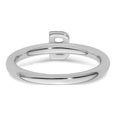14K White Gold 1/15 ct tw Diamond Stackable Initial B Ring – view 5