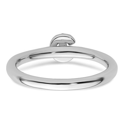 14K White Gold 1/20 ct tw Diamond Stackable Initial C Ring – view 5