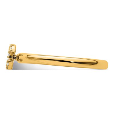 14K Yellow Gold 1/20 ct tw Diamond Stackable Initial C Ring – view 3