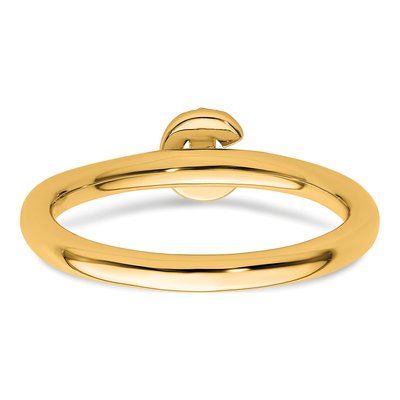 14K Yellow Gold 1/20 ct tw Diamond Stackable Initial C Ring – view 5