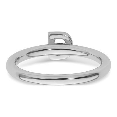 14K White Gold 1/15 ct tw Diamond Stackable Initial D Ring – view 5