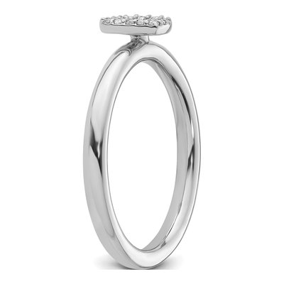 14K White Gold 1/15 ct tw Diamond Stackable Initial D Ring – view 6