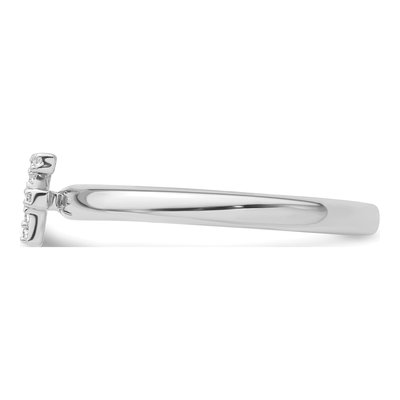 14K White Gold 1/20 ct tw Diamond Initial F Ring – view 3
