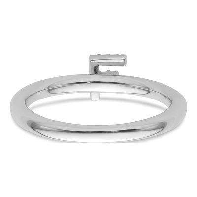 14K White Gold 1/20 ct tw Diamond Initial F Ring – view 5