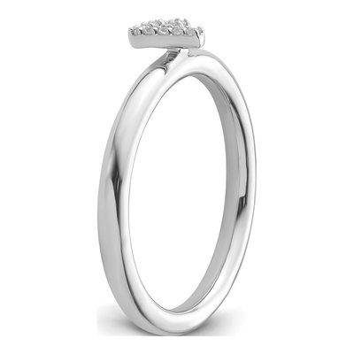14K White Gold 1/20 ct tw Diamond Initial F Ring – view 6