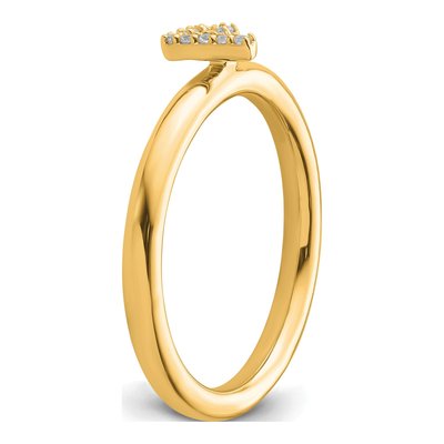 14K Yellow Gold 1/20 ct tw Diamond Stackable Initial F Ring – view 6