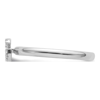 14K White Gold 1/20 ct tw Diamond Stackable Initial G Ring – view 3