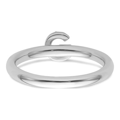 14K White Gold 1/20 ct tw Diamond Stackable Initial G Ring – view 5