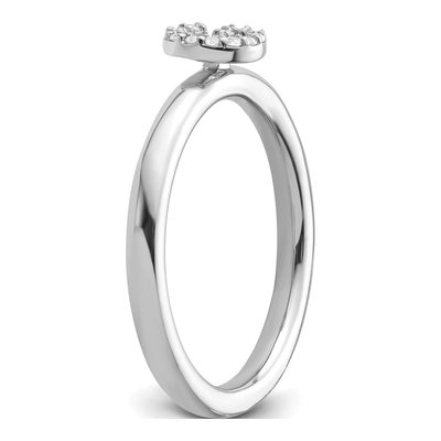 14K White Gold 1/20 ct tw Diamond Stackable Initial G Ring – view 6