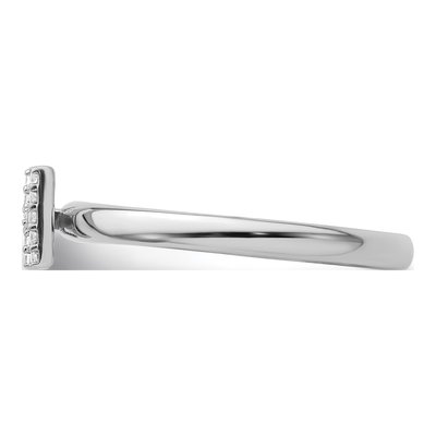 14K White Gold 1/20 ct tw Diamond Initial H Ring – view 3