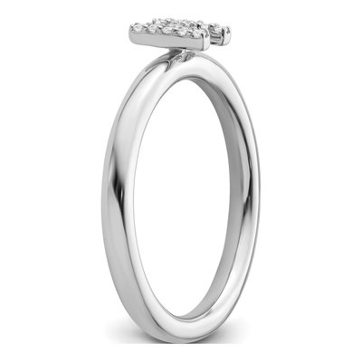 14K White Gold 1/20 ct tw Diamond Initial H Ring – view 6