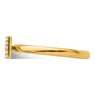 14K Yellow Gold 1/20 ct tw Diamond Stackable Initial H Ring – view 3