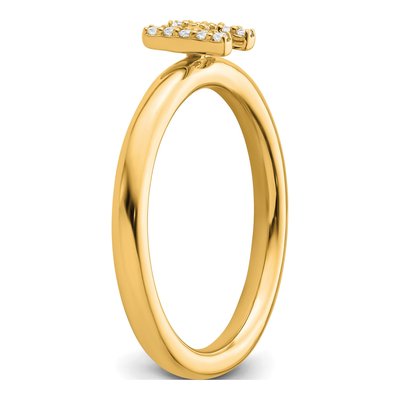 14K Yellow Gold 1/20 ct tw Diamond Stackable Initial H Ring – view 6