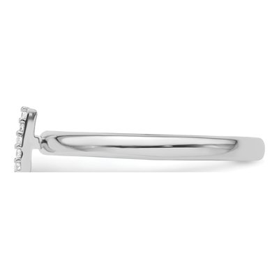 14K White Gold Diamond Initial I Stackable Ring – view 3