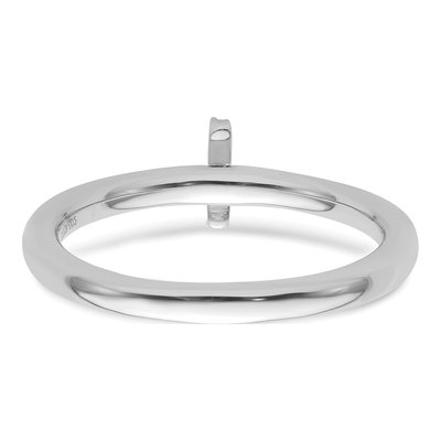 14K White Gold Diamond Initial I Stackable Ring – view 5