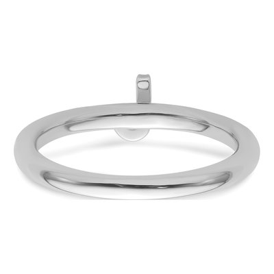 14K White Gold Diamond Stackable Initial J Ring – view 5