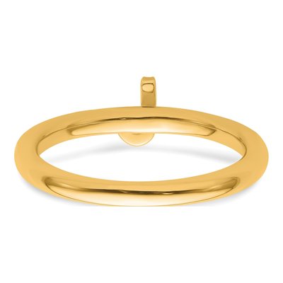 14K Yellow Gold Diamond Stackable Initial J Ring – view 5