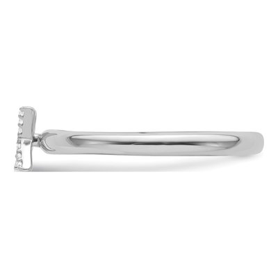 14K White Gold 1/20 ct tw Diamond Stackable Initial K Ring – view 3