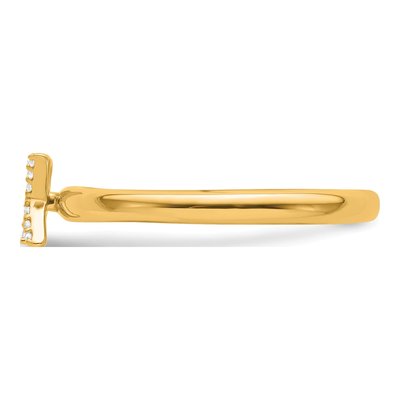 14K Yellow Gold 1/20 ct tw Diamond Stackable Initial K Ring – view 3